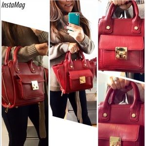 New Cranberry MiniSatchel crossbody w/Front gusset